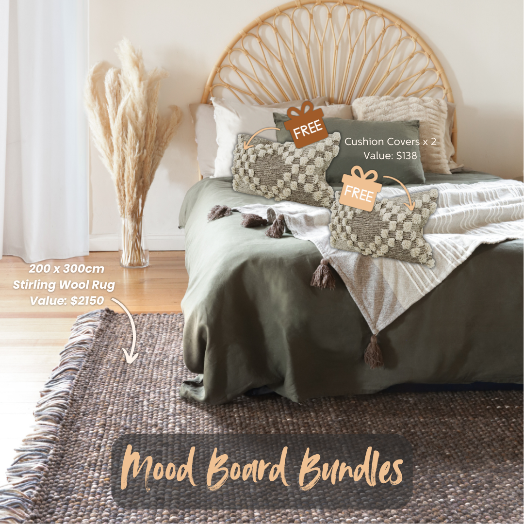 Mood Board Bundle - Stirling Brown Wool Rug - Oh Happy Home