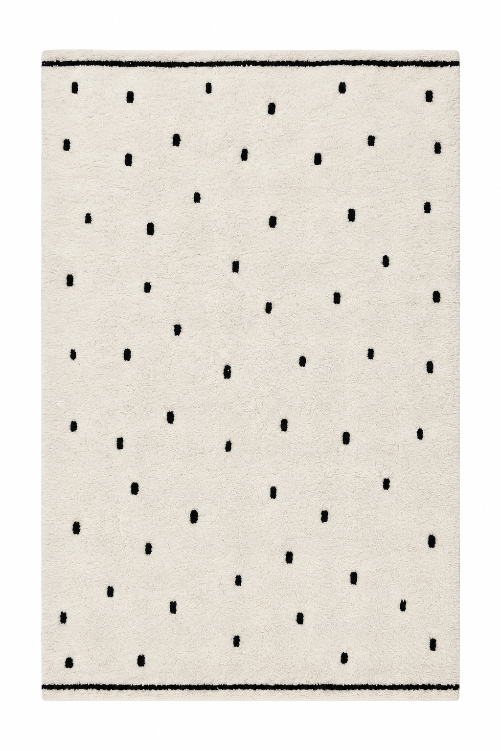 Going Dotty Cotton Berber Washable Rug - Black