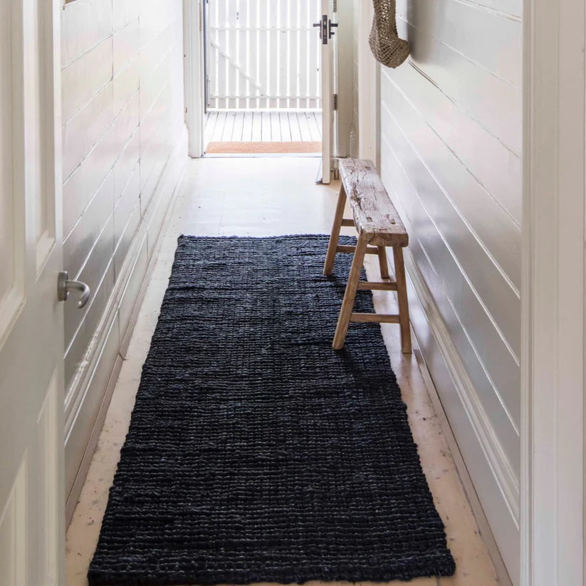 Black Jute Hallway Runner